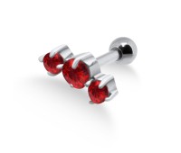 Light Siam Triple Stones Helix Ear Piercing TIP-252s-L.SI